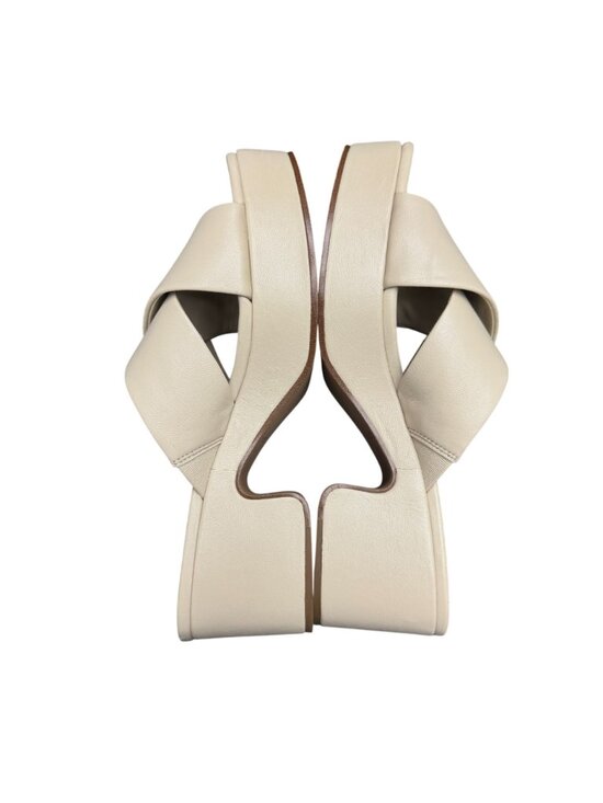 Vince Women's Crossover Strap Leather Platform Slide Sandal, Size 8.5 WORN ONCE - Picture 6 of 9